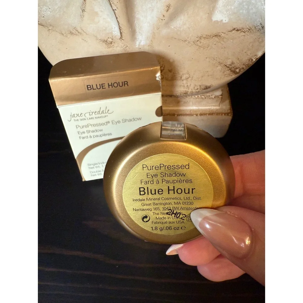 Jane Iredale PurePressed Eye Shadow Single Blue Hour Shimmer Mineral Makeup 1.8g